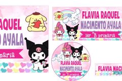 Kitty, Kuromi, Cinamonroll, Melody Escolar